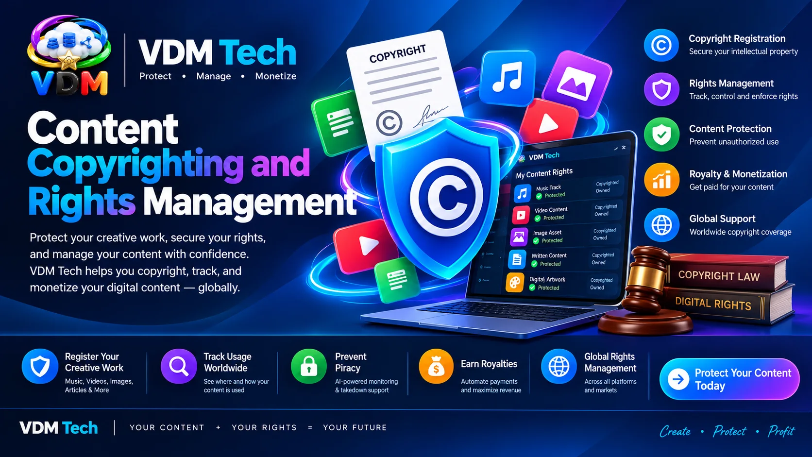 Content copyrighting and rights management